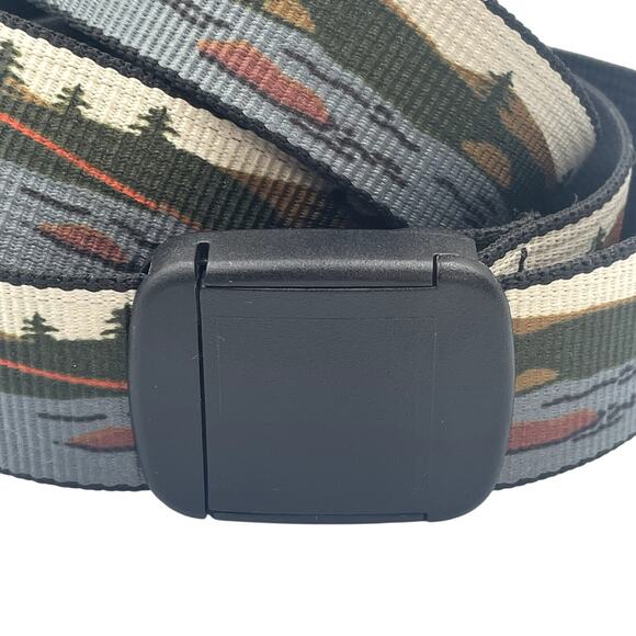 Thomas Bates Web Fishing Camping Scenery Belt Adjustable Lockbox USA Outdoors - Picture 2 of 6